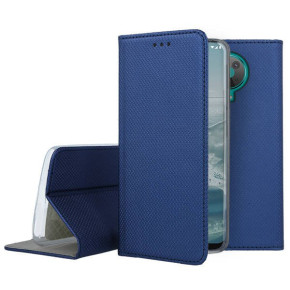 Кожен калъф тефтер и стойка Magnetic FLEXI Book Style за Nokia G20 син